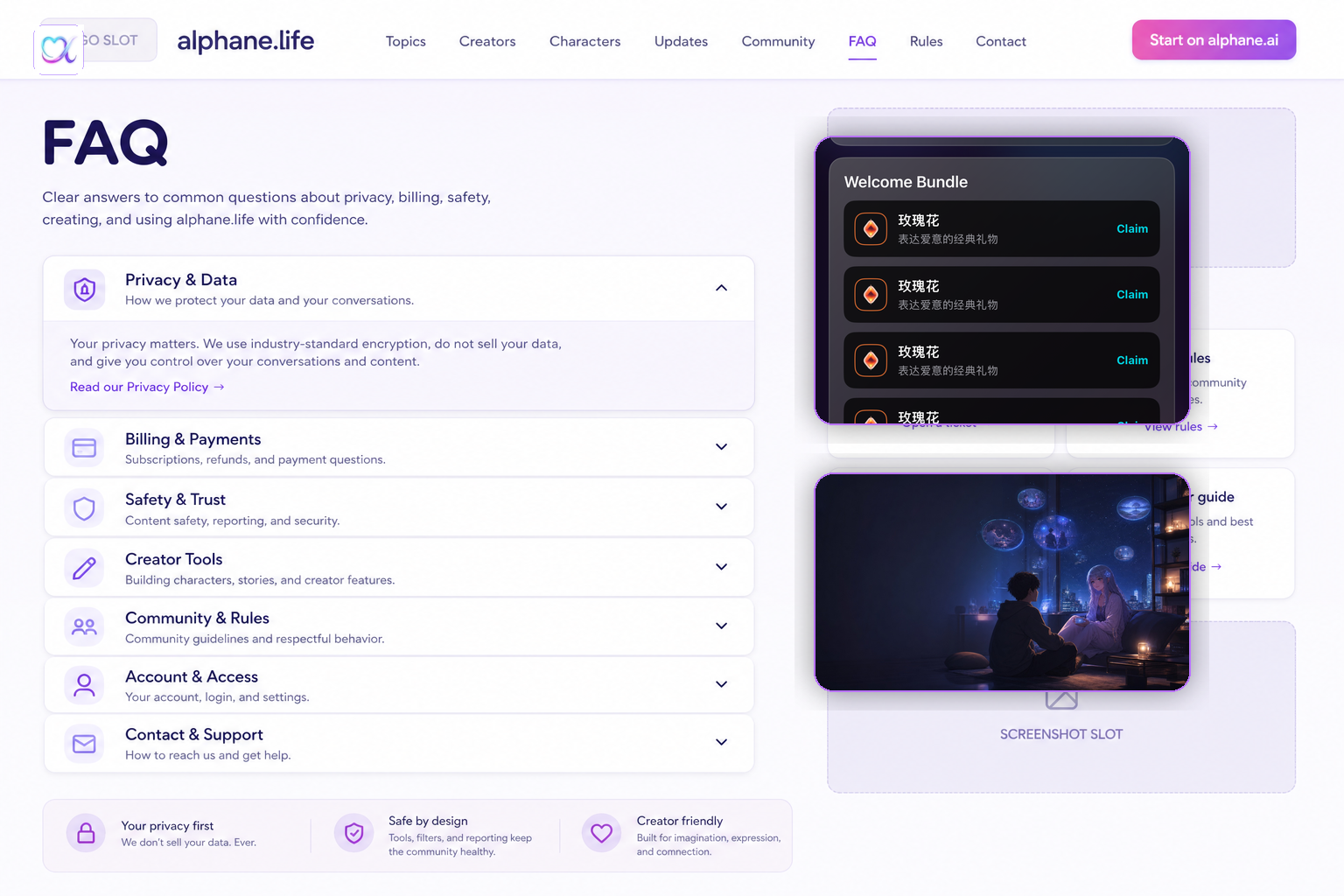 FAQ visual preview